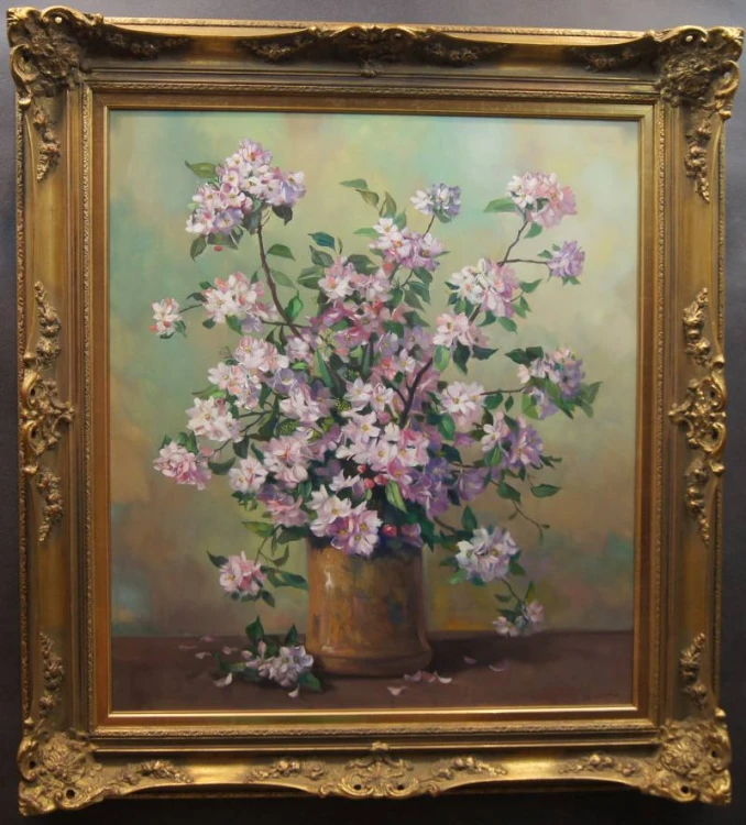 Helmuth Andreas Volkwein Kwiat Rhododendronu wybitny obraz olejny