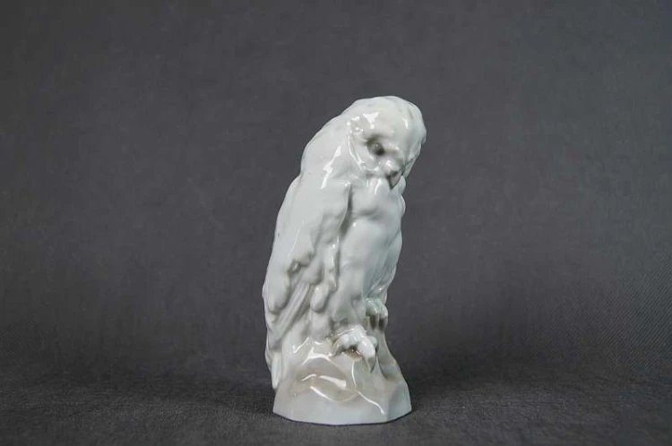 Szlachetna sowa urocza porcelanowa figurka