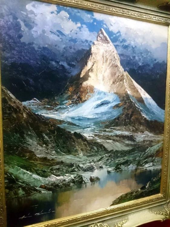 Obraz olejny MATTERHORN Heinz Munnich 1921r UNIKAT