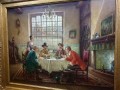 Obraz olejny despoty przy stole Jörg Sommer ur.1881r