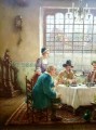 Obraz olejny despoty przy stole Jörg Sommer ur.1881r